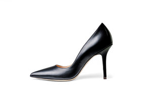 The Black Collection - 95mm Heel in Italian Nappa Leather. Black pumps. Black high heels. Women's High Heels. Nude shoes.