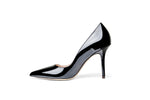 The Black Collection - 95mm Heel in Italian Patent Leather. Glossy High Heels. Women's Pumps. Black Pumps. Nude High Heels.