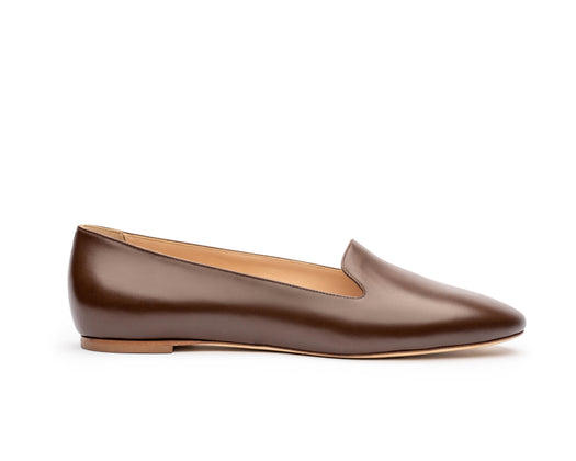 Women's nude loafers. Women's flats. Office flats. Office loafers. Causal shoes. Italian leather. Brown loafers.