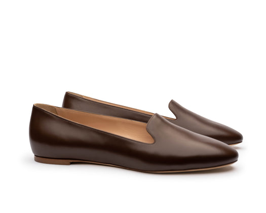 Women's nude loafers. Women's flats. Office flats. Office loafers. Causal shoes. Italian leather. Brown loafers.